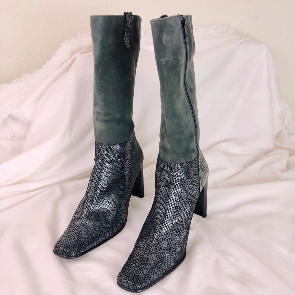 Proxy Gray Heeled Boots - Picture 3 of 16